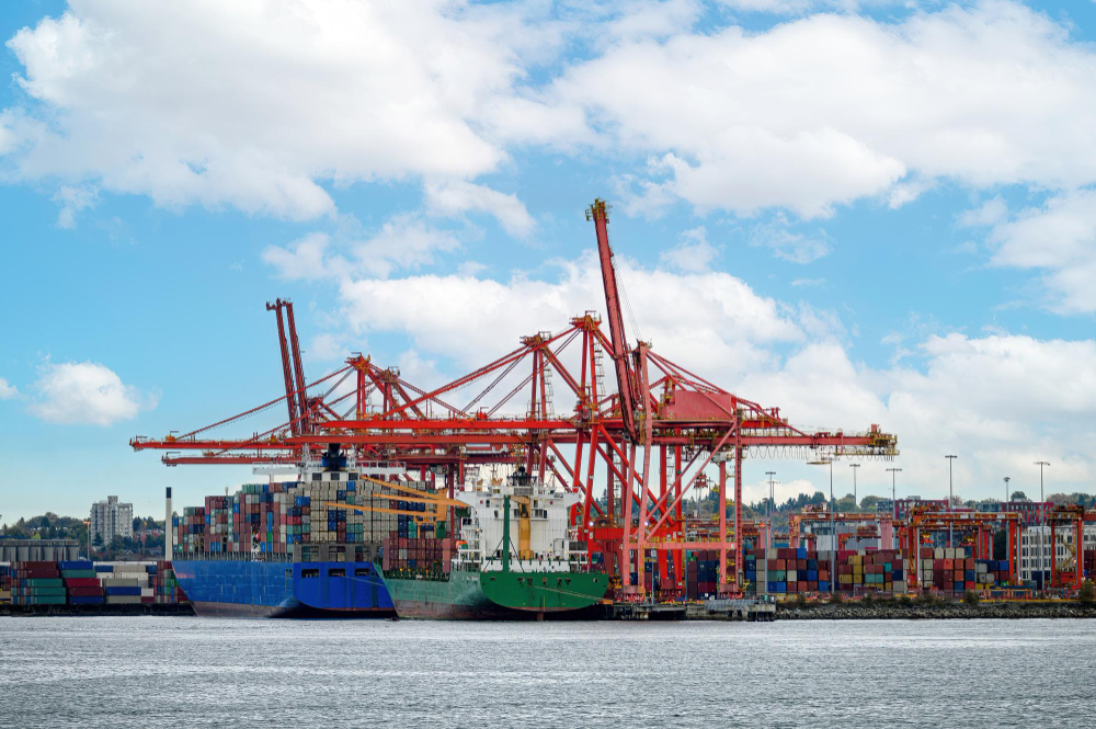 Grúas portuarias para descargar contenedores